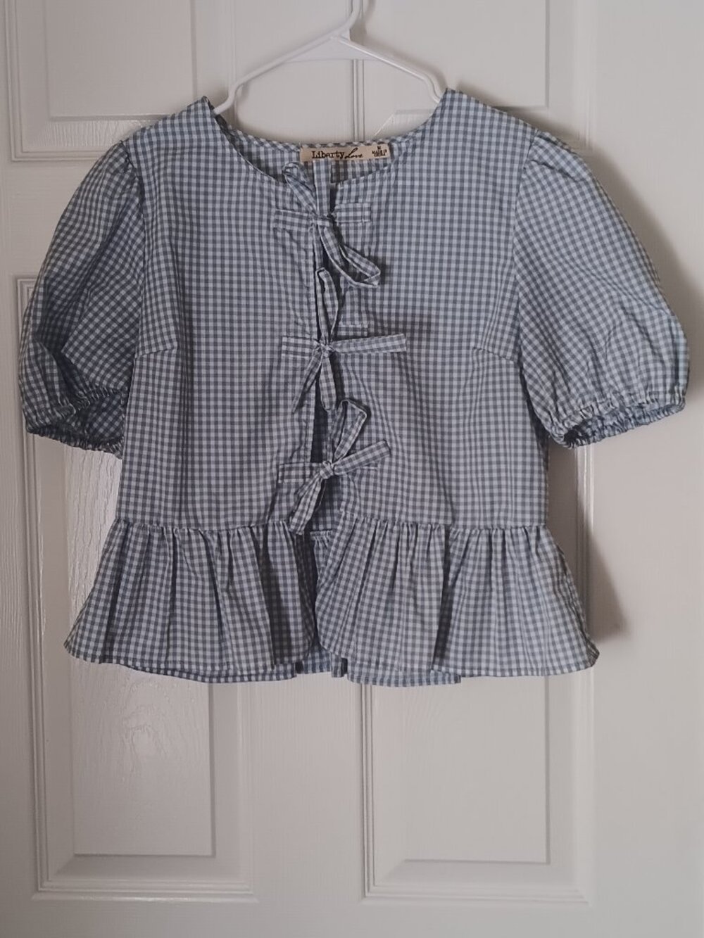 Puff Sleeve Tie Up Blouse